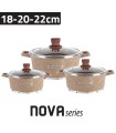 سرویس قابلمه 6 پارچه برند زیو طرح نوا مدل Zio Z-8400-22