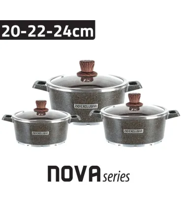 سرویس قابلمه 6 پارچه برند زیو طرح نوا مدل Zio Z-8400-24