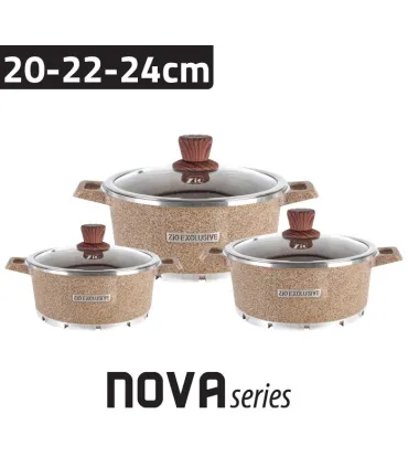 سرویس قابلمه 6 پارچه برند زیو طرح نوا مدل Zio Z-8400-24