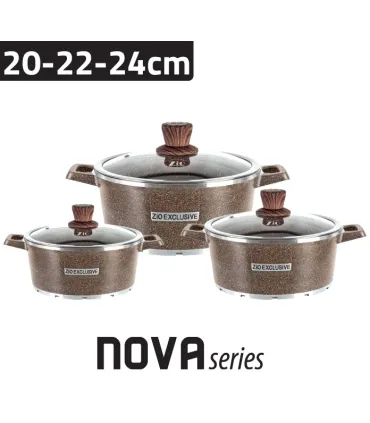 سرویس قابلمه 6 پارچه برند زیو طرح نوا مدل Zio Z-8400-24