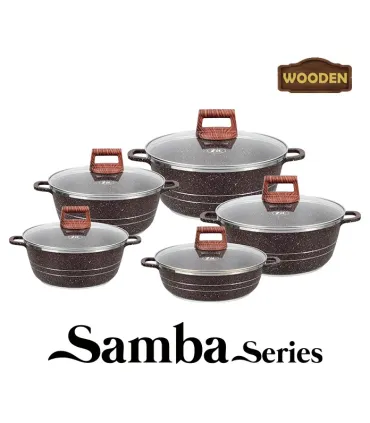 سرویس قابلمه گرانیتی 10 پارچه زیو مدل Z-7105 طرح سامبا