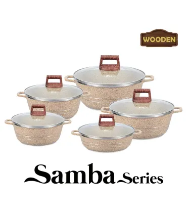 سرویس قابلمه گرانیتی 10 پارچه زیو مدل Z-7105 طرح سامبا