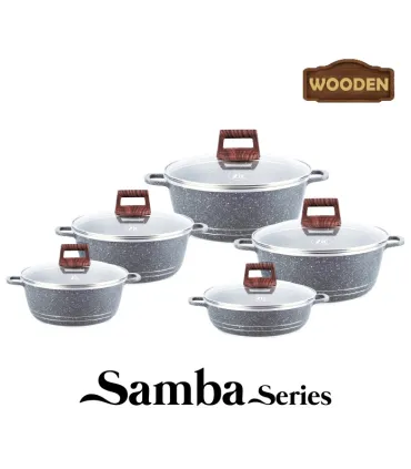 سرویس قابلمه استیل 10 پارچه زیو مدل Z-7106 سری SAMBA