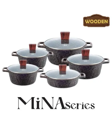 سرویس قابلمه گرانیتی 10 پارچه زیو طرح مینا مدل ZCS 7135-S32