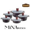 سرویس قابلمه گرانیتی 10 پارچه زیو طرح مینا مدل ZCS 7135-S32