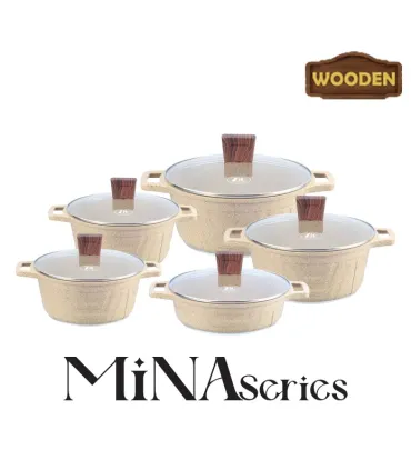 سرویس قابلمه گرانیتی 10 پارچه زیو طرح مینا مدل ZCS 7135-S32