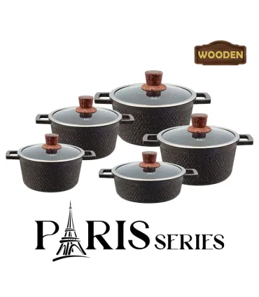 سرویس قابلمه گرانیتی 10 پارچه زیو طرح پاریس مدل ZCS 7150-S32