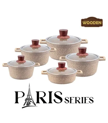 سرویس قابلمه گرانیتی 10 پارچه زیو طرح پاریس مدل ZCS 7150-S32