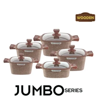 سرویس قابلمه گرانیتی 10 پارچه زیو طرح جامبو مدل ZCS 7170-S32