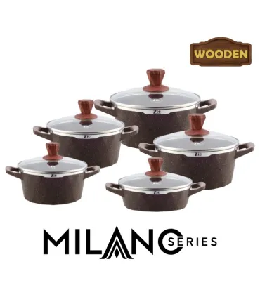 سرویس قابلمه گرانیتی 10 پارچه زیو طرح میلانو مدل ZCS 7180-S32