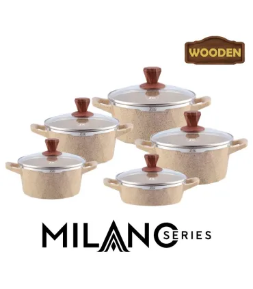 سرویس قابلمه گرانیتی 10 پارچه زیو طرح میلانو مدل ZCS 7180-S32