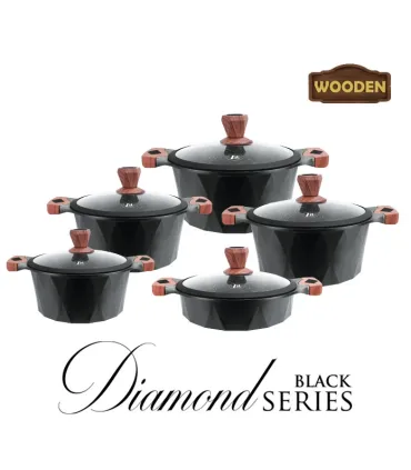 سرویس قابلمه گرانیتی 10 پارچه زیو مدل ZCS-8510 طرح الماس